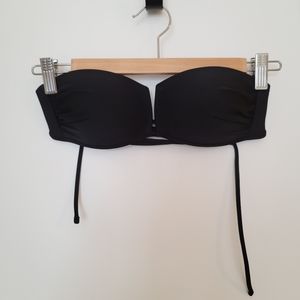 NWOT Aerie XS adjustable black swim strapless bandeau